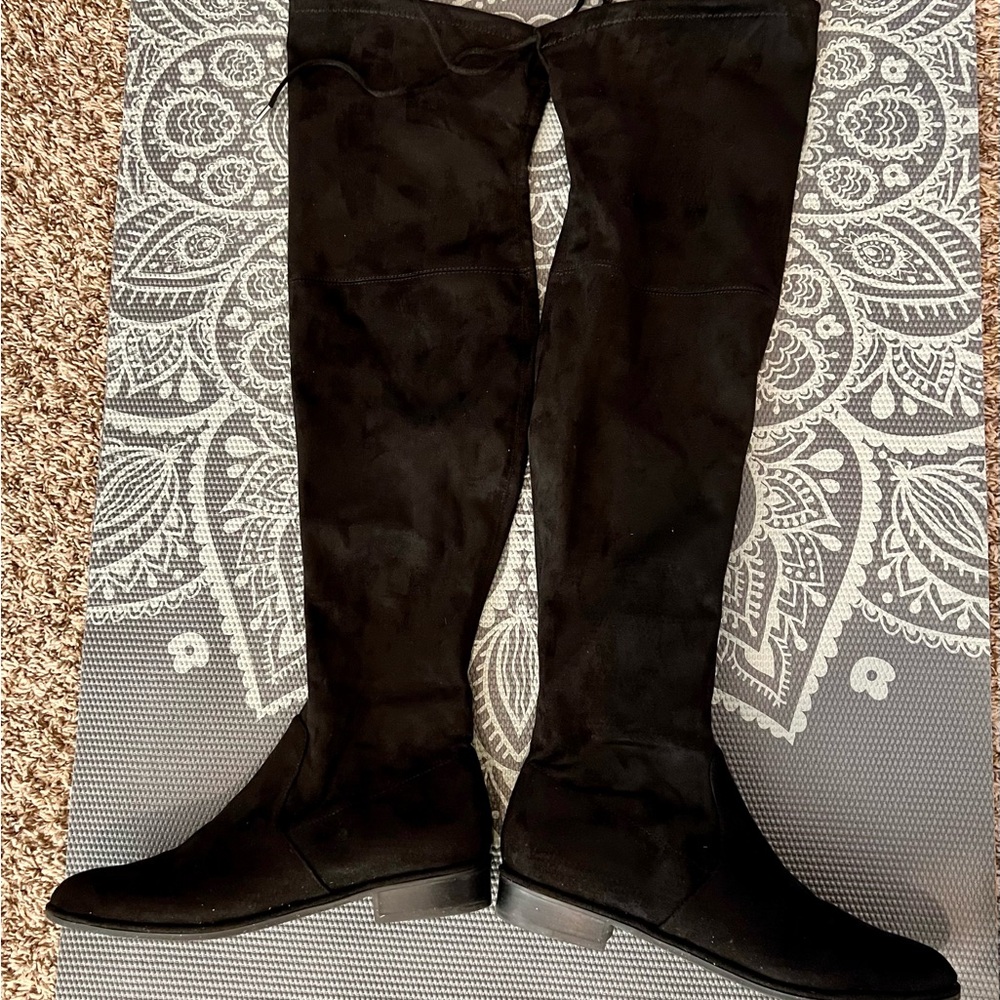 Marc Fisher Black Sueded Microfiber Over-the-Knee Boots size 9.5
